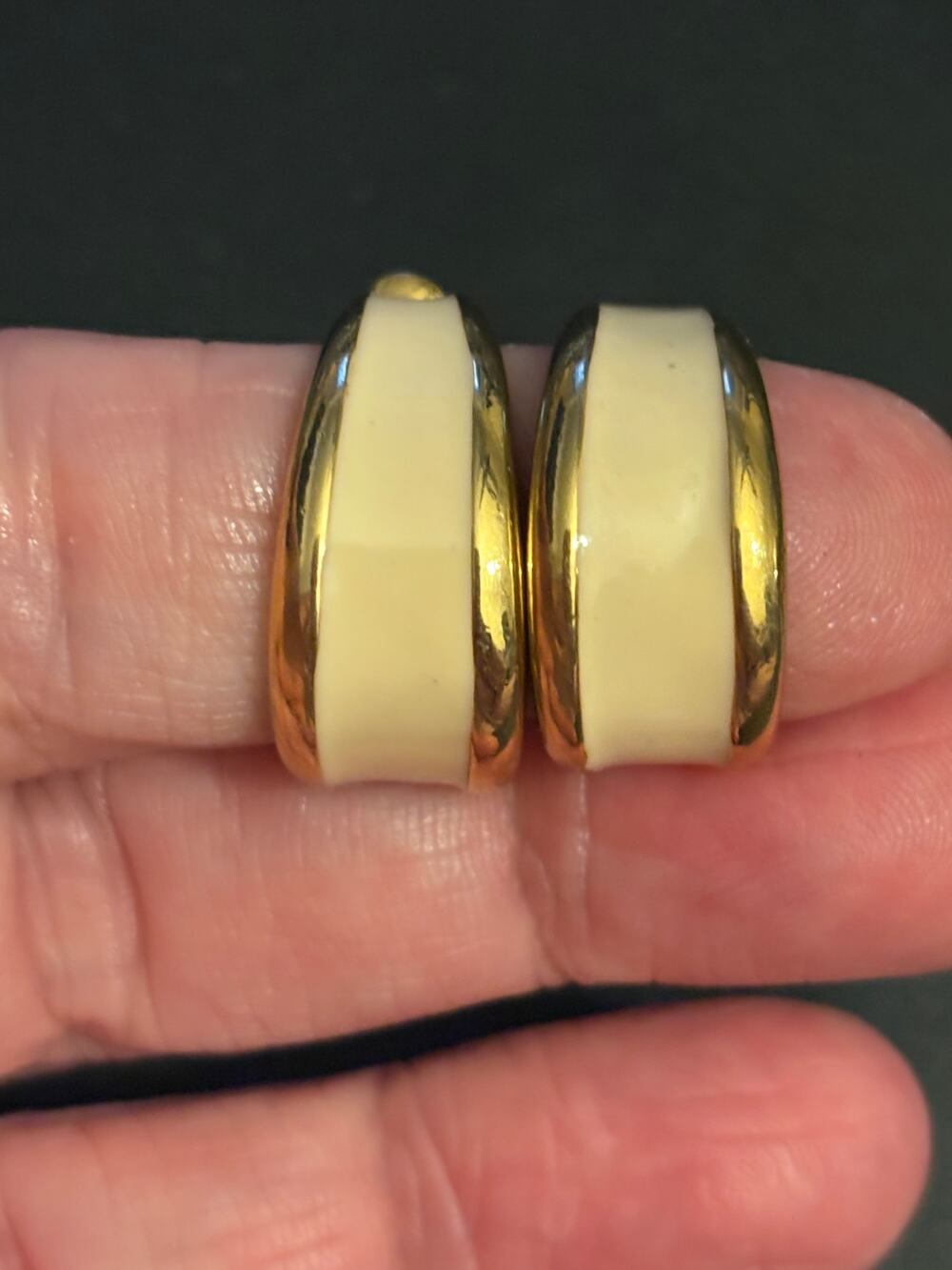 Copied - Vintage Monet Matte Gold Tone Hoop Clip On Earrings
